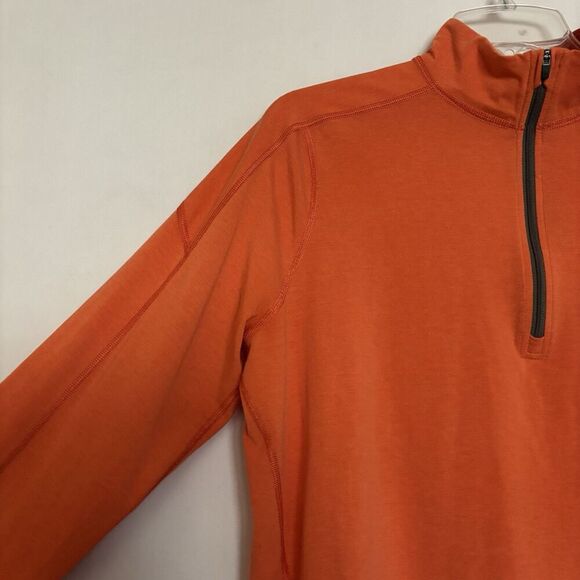 STIO Men's Sweater 1/4 Zip Pullover Lightweight Thumbholes Orange Size Medium - Picture 3 of 16